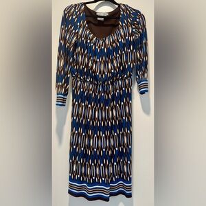 Maggy London Ikat Print Midi Dress Size 8